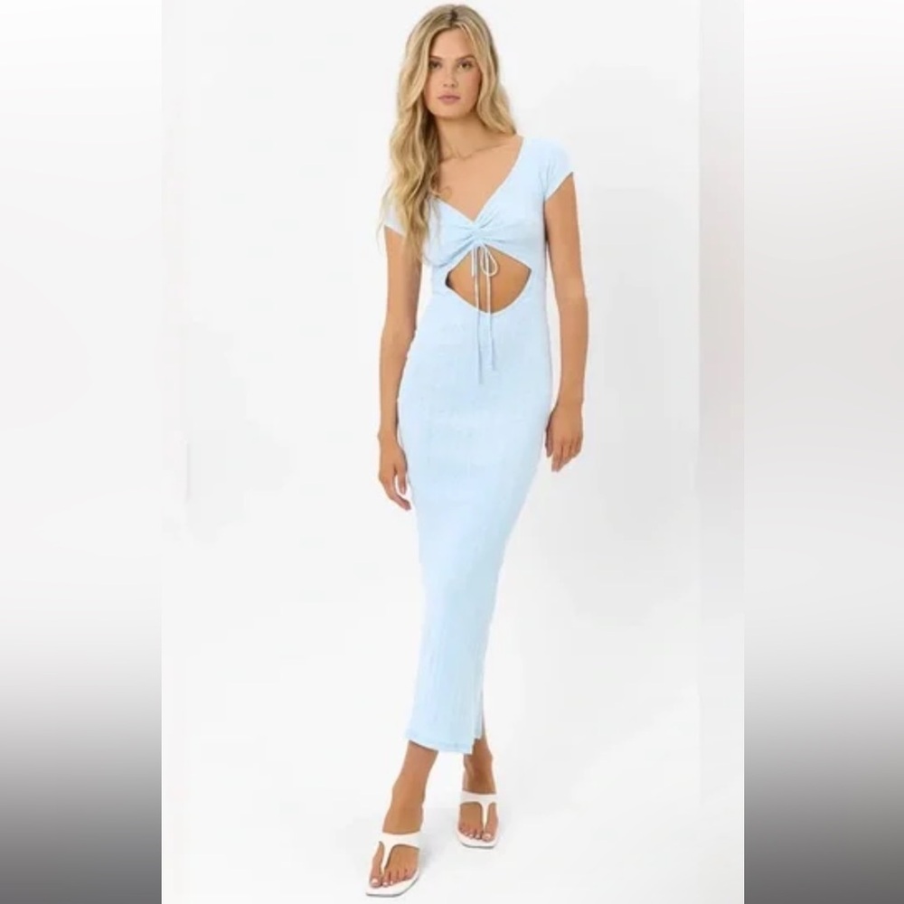 Frankies Bikinis x Gigi Hadid Millie Pointelle Dress - Asher Blue
